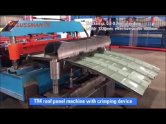 Trapezoidal 0.3mm PPGI Roof Panel Roll Forming Machine , Roofing Sheet Rolling Machine