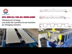 0.3-0.8mm espessura Snap Lock Roof Wall Sheet Roll Forming Machine com furos perfurados