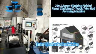 2 em 1 Avental Painel Dobrado Piscando Z -Track Trim Roll Forming Machine